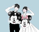 お写真から繊細なイラストをお作りします 白黒+ワンポイントカラーでカッコ可愛いシンプルイラスト♡ イメージ2