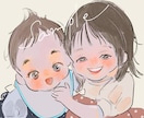 赤ちゃん子供ベビーキッズイラストにします ママ・パパ・ペットもイラストにできますよ♪ イメージ6