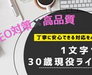 1文字1円/現役ライターが執筆します SEO対策×高品質で差がつく！丁寧なブログ記事を届けます。 イメージ1