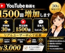 YouTube1500再生＋評価30コメ3増加ます リアル視聴で自然に拡散！30日保証付きで安心サポート イメージ1