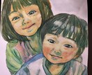 水彩色鉛筆で似顔絵かきます たくさんの色を重ねた独特な色彩で、優しくあたたかみのある作品 イメージ3
