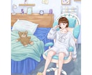 人物込の背景イラスト、1枚絵描きます 個性を出すあなただけの1枚！配信、書籍、グッズなどにも！ イメージ8