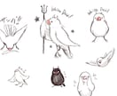 鳥ちゃん専門でイラストお描きします 愛くるしいモフモフなコミカル鳥イラスト！ イメージ2