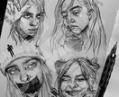 鉛筆画をデジタルで加工した似顔絵描きます SNSのアイコンやプレゼントに！ イメージ3