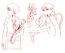 色指定可【単色】手描きのイラスト作成します 【商用可】似顔絵・SNS・チラシなどにお使いいただけます イメージ2