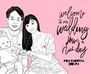 結婚式後も飾りたくなるウェルカムボードを描きます 線画に単色のシンプルな絵柄！リビングや部屋のインテリアにも◎ イメージ3