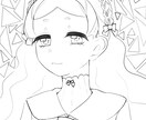 モノクロ線画で上半身アイコンを描きます 繊細な線で上半身アイコンを丁寧に制作します イメージ1