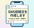 SNS投稿文を作成します Instagram・X対応/1投稿OK イメージ1