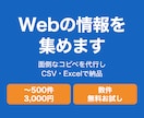 Webサイトの情報を集めてCSVでお届けします 購入前に無料お試し可｜〜500件3,000円 イメージ1