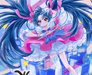ポップで少し怪しい一枚絵描きます ポップで可愛い中に少し怪しい空気感のあるキャラを制作します イメージ2