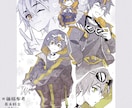 商用利用可能◎詰め合わせ・モノクロ一枚絵を描きます ペアも可◎挿絵やプレゼントに❄︎ ポイントカラーも出来ます イメージ3