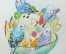 鳥ちゃん限定！お菓子の中でまったり…ペット描きます 鳥の巣に見立てたお菓子に愛鳥たちを乗せませんか？ イメージ1