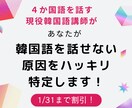 あなたが韓国語を話せない原因をハッキリ診断します 4か国語を話す語学習得のプロが話せない原因を明確に特定します イメージ1