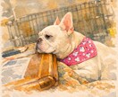 写真1枚から！絵日記風！水彩画風！似顔絵作ります 大切な思い出を絵日記の一場面のようにやさしく仕上げます イメージ2