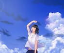 青が際立つ爽やかなイラストを描きます 歌みたやボカロ楽曲向けにイラストを制作します！ イメージ1