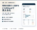 建設現場の段取り・進捗管理Excelを作ります 工程・資材・重機・担当者を入力すると遅れや未手配を自動表示 イメージ1