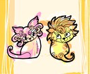 色紙に絵を描きます 不思議な動物の世界をお楽しみ下さい イメージ2