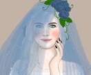 ベールをまとったアートな似顔絵を描きます ウエディングのウェルカムボードやギフト用等 イメージ4