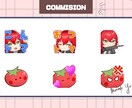 商用利可能！配信用スタンプ作成いたします Twitchでの実績多数、１点からでもお気軽にどうぞ！ イメージ5
