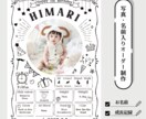 1歳誕生日の写真入りポスターを印刷して発送します A4/A3対応・写真と成長記録の1歳ボード・White イメージ2