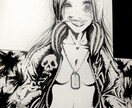 モノトーン✖フルカラー オリジナルイラスト承ります 唯一無二の生原稿にして納品します！データ化も承ります！ イメージ9