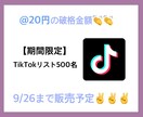 TikTok500名リストお渡しします 【期間限定】一人当たり＠20円の破格金額設定！ イメージ1