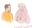ほんわか素敵な似顔絵をお描きします 結婚式のウェルカムスペースやしおりに♡ご出産祝いにも◎ イメージ1
