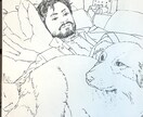ボールペン×水彩のやさしい似顔絵描きます 思い出をやさしく美しく残す世界に一つの似顔絵です イメージ2