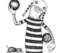 個性的なペン画・モノトーンイラスト描きます 大きな目ギザギザの歯をモチーフにキャラクター描きます！ イメージ2