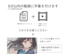 5分以内・800文字以内でシンプルな字幕つけます 自作曲の歌詞動画や、解説動画への字幕処理に イメージ2