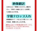 丁寧に映像翻訳いたします 日▶︎英、英▶︎日の映像翻訳＋テロップ入れお任せください！ イメージ2