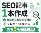 SEOを意識したブログ・note記事を作成します 構成から執筆まで、読みやすい記事に整えます イメージ1