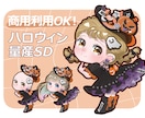ハロウィンSDイラスト量産制作します バーコードがオシャレで可愛い、お得な魔女っ子量産イラスト イメージ1