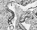 モノクロのイラストを描くことができます ボールペン画です！独特な線がかけます イメージ3