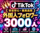 TikTok外国人フォロワー3000人増加します ⭐️減少保証⭐️TikTok✦外国人3000人増加します イメージ5