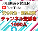YouTubeの登録者1000人～増やします 安心の丸投げ対応！アクティブ登録者1000人増加で収益化へ！ イメージ1
