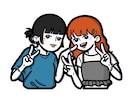 贈り物にいかがですか？ペア人物イラスト描きます 誕生日や記念日に特別な１枚を添えてみては？ イメージ2