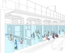 建築のパースを製作いたします 建築空間の魅力を手描きパースで表現します！ イメージ7