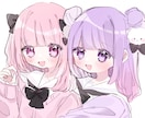 かわいい女の子のイラスト描きます SNSアイコンにぴったりなキラキラな女の子たちを描きます♡ イメージ1