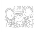 3人用アイコン/イラスト/似顔絵描きます 写真を元に線画でオリジナルイラスト作成！ イメージ3
