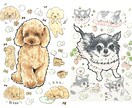 カラフルペット似顔絵。うちの子イラスト描きます うちの子記念日、誕生日プレゼント、ペット友達のプレゼントにも イメージ1