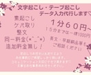 1分60円追加料金無し！最短即日対応します 即日納品・長文・起こし方等なんでもご相談ください！ イメージ1