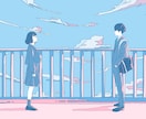 MV.歌ってみた. 1枚絵など描きます シンプル×ポップ×躍動感ある絵が得意です！幅広く出来ます イメージ1
