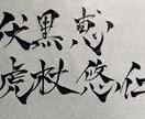 好きな名前や技名を筆文字で書きます 力強く、優しく、繊細になどイメージに沿ってお書きします。 イメージ3