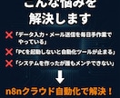 PC不要・24H稼働｜n8n業務自動化構築します ８割の業務を自動化し、２割の重要なタスクに集中しませんか？ イメージ2