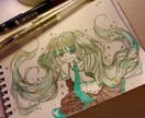 クールな女の子キャラアナログイラスト描きます 繊細でクールなイラスト描きます♪ イメージ2