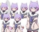 動画制作などで使用する立ち絵描きます オリジナルキャラもお任せください!! イメージ1