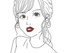 モノクロのエモい似顔絵描きます エモくてかわいいモード系似顔絵！ワンカラー選べます イメージ2