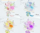本物の花束のようなキャンバスアート作ります キャンバスのイラストにお花をつけた本物の花束のようなアート♩ イメージ4