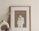 特別な記念写真をイラストにします 記念日、誕生日、マタニティを線画イラストにします イメージ2